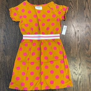 New with Tags polka dot mustard and pink dress